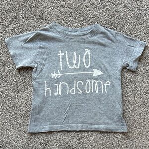 Gray Kids T-Shirt with 'Two Awesome' Print